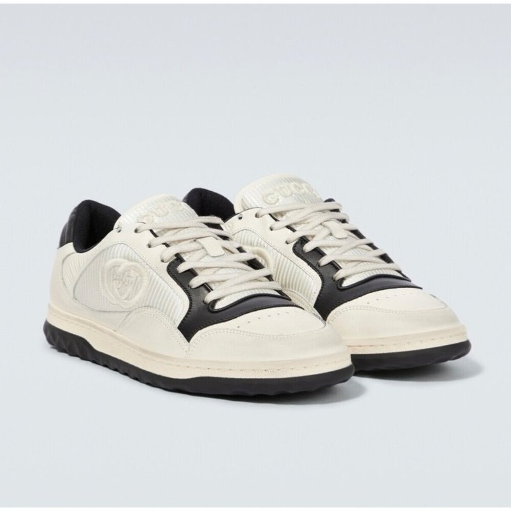 Gucci Men’s MAC80 Leather Sneakers Off White Black UK11.5 741656